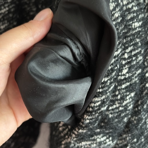 ANNE KLEIN | black and white polyester and wool winter coat, with pockets Size L - Picture 10 of 11